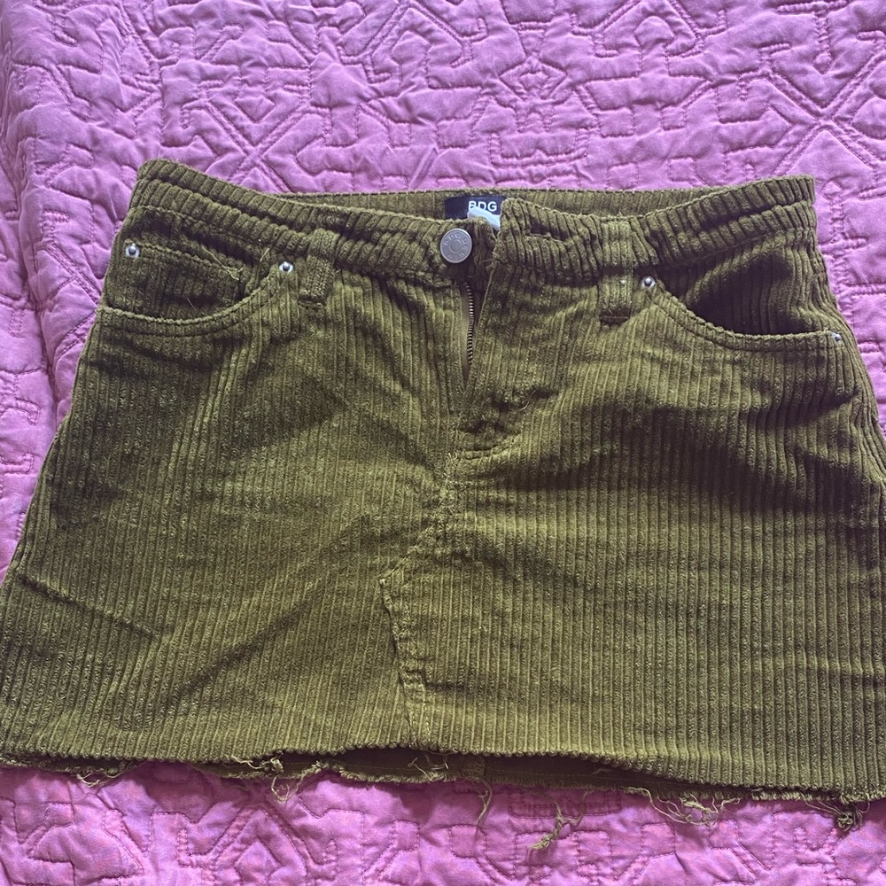 BDG mini green corduroy skirt